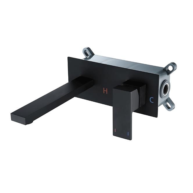 Brass Wall Mount Bathroom Sink Faucet,Black Single Handle One Hole Bath Taps with Hot and Cold Switch 2025 - $153.99 –P10