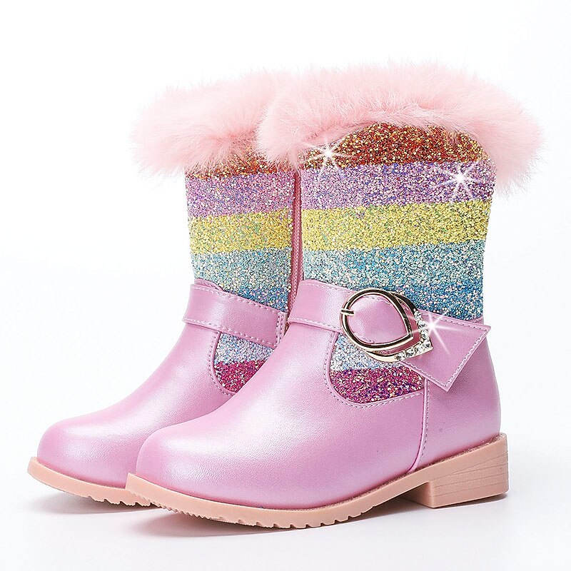 meisjeslaarzen snowboots kerstschoenen leer pu draagbaar hoge elasticiteit  snowboots grote kinderen (7 jaar +) kleine kinderen (4-7 jaar) dagelijkse  feest- en avondwandelschoenen rits kristallen / strass steentjes amandel  8859316 2022 – €62.99