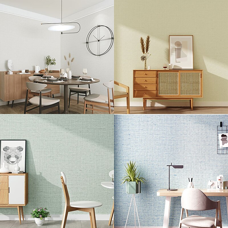 Wallpaper Self-adhesive Solid Color Wall Fabrics  Non Woven for Home Decoration Waterproof Material Home Decor 53x300cm 2025 - AU $29.69 –P5