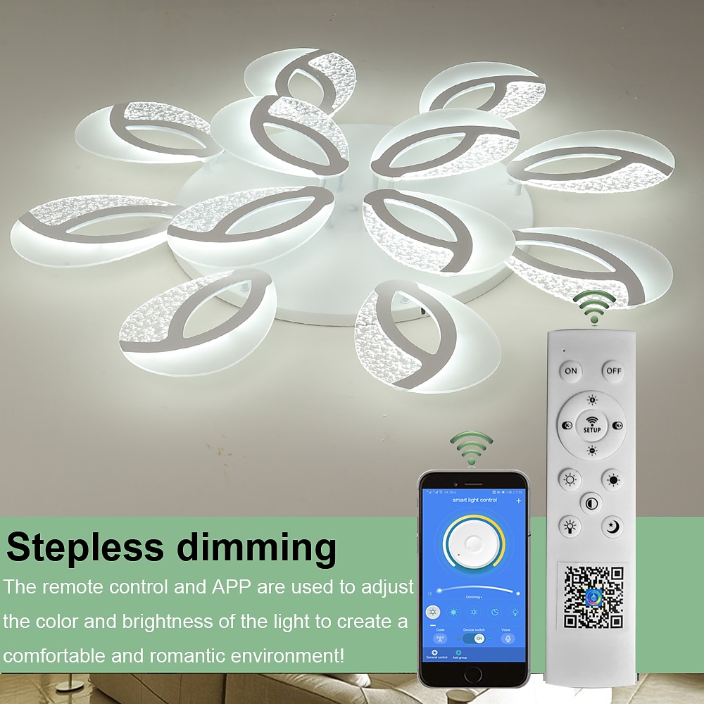 2026年 バブルアクリル　モダン　調光可能　シーリングライト　led　フラッシュマウント　孔雀尾　led　天井　ランプリモコン付き　リビングルーム　寝室　ダイニングルーム　ac110v220v　フラワーデザイン  コレクション – $170.99 –P6