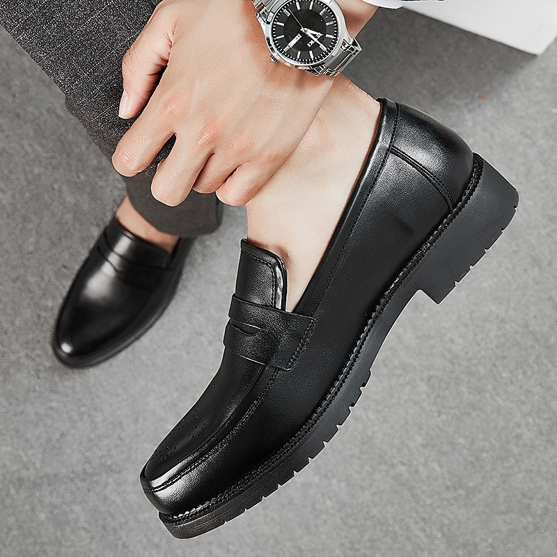 herrekjole penny loafers & slip-ons pluss størrelse vintage business casual fest & kveld loafers svart brun høst vinter 2025 - $64.99 –P11