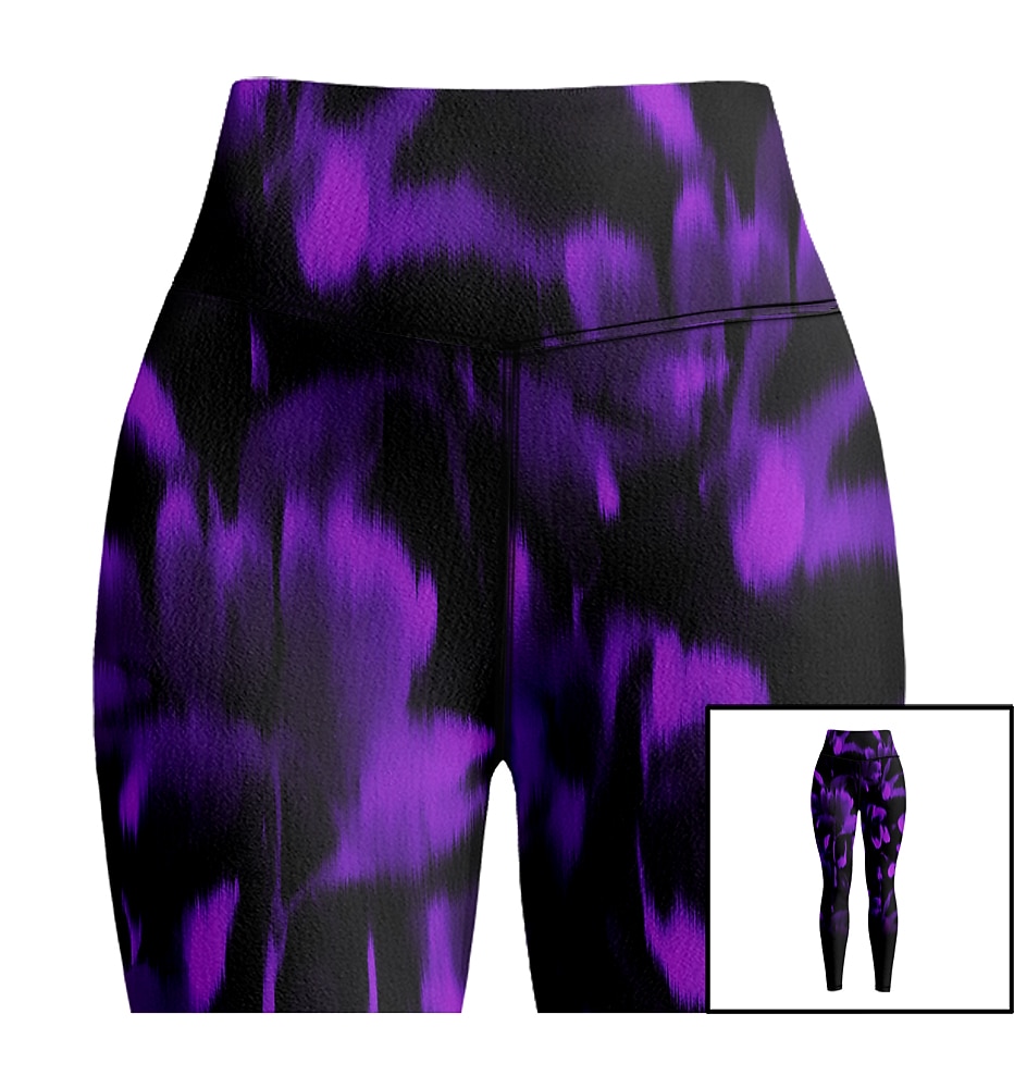 Damskie Spodnie do jogi Podnoszenie pośladków Wyszczuplenie brzucha Wysoka talia Trening w siłowni Bieganie Zdatność Legginsy 3/4 Wzór tie-dye Czerwony Fioletowy Jesień Sport Odzież sportowa Wysoka 2026 - $14.99 –P7