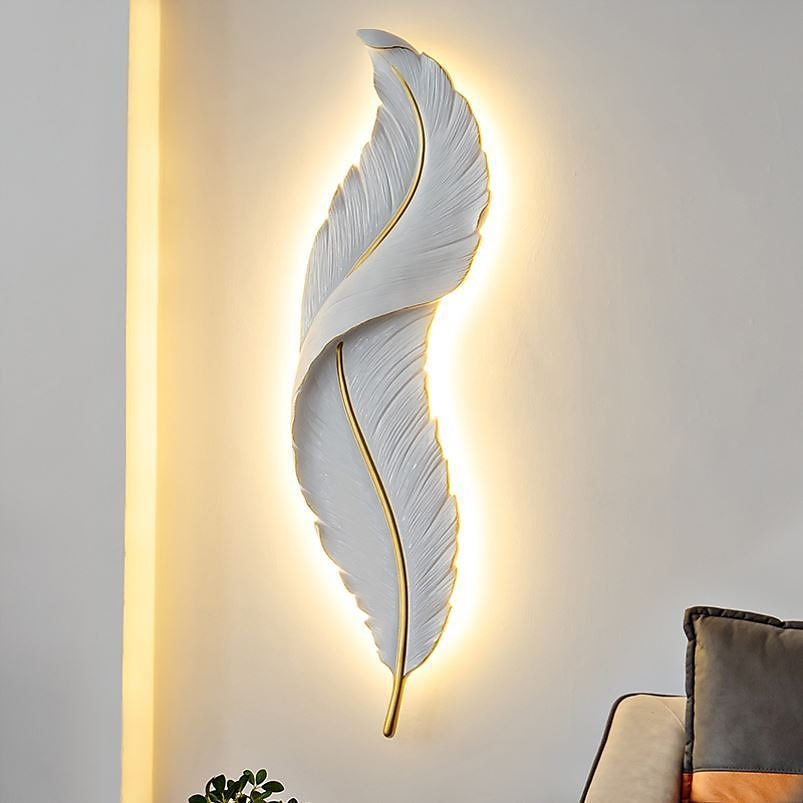 lightinthebox 1 luce 65 cm applique da parete a led design a forma di piuma applique da parete moderna in stile lusso camera da letto sala da pranzo applique da parete in resina 110-120 v 220-240 v del 2025 a $381.69 –P6