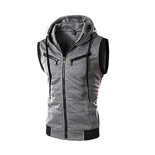 F_Gotal Men Hipper Casual Long Sleeve Solid Full Zip Sports Outwear Hooded Sweatshirts Mens Hoodies Pullover Clearance 