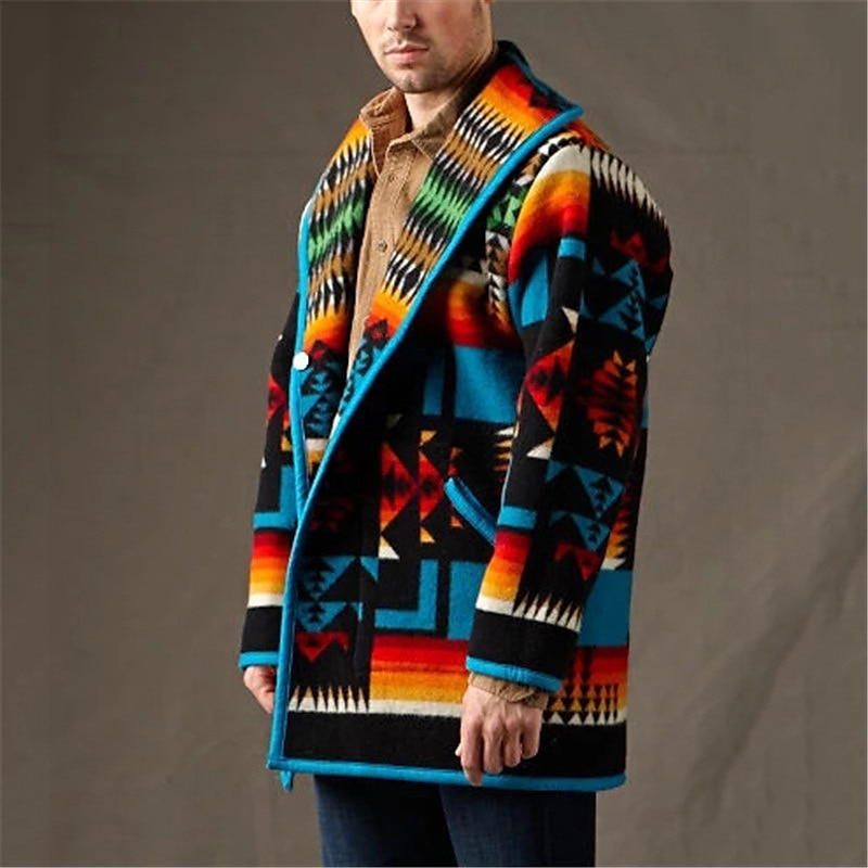 Herr Vinterjacka Vinterkappa Sherpajacka Håller värmen Andningsfunktion Gata Dagligen Enkelknäppt Nedvikt Streetwear Ledigt Jacka Ytterkläder Geometrisk Ficka Svart 2025 - $51.99 –P3