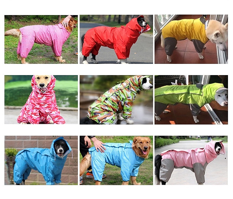 2025年 犬用レインコート オールインクルーシブ 腹開き 中型・大型犬 テディ ビション ゴールデンレトリバー 薩摩 ペット シャム四つ足の服  コレクション – $39.99 –P5