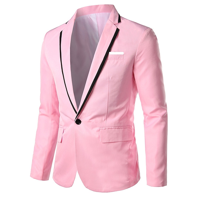 Per uomo Giubbotto Giacca Traspirante Matrimonio Attività commerciale Abito da cocktail Monopetto - 1 bottone A V Lavoro Elegante Giacca Capispalla Stampa Tasche Nero Bianco Giallo del 2025 a $42.99 -P11