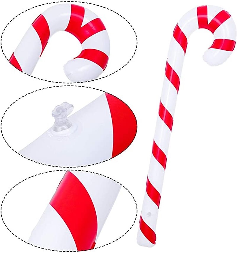 2 stykker oppblåsbar julepynt med sukkerrør slikkeballong god julepynt til hjemmet julepynt utendørs dekor navidad gaver noel 2025 - $11.49 –P4