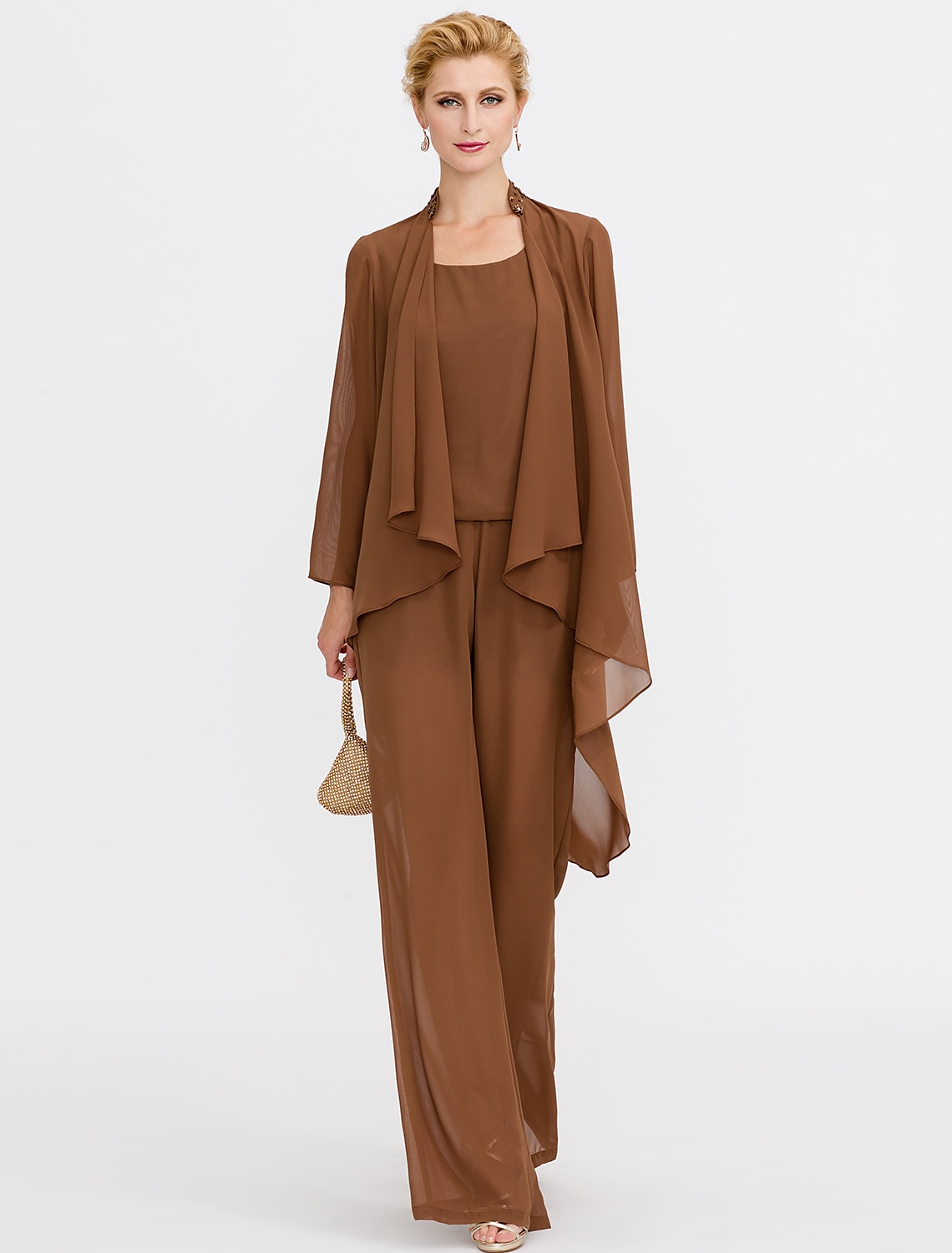 Kvinnes Stola Shrug Mors Stola Frakker  Jakker Elegant Solbeskyttelse Lange Ermer Chiffon Bryllups Gjest Stola med Perler Fest Kveld Vår  Høst å imponere 2025 - $48.99 –P3