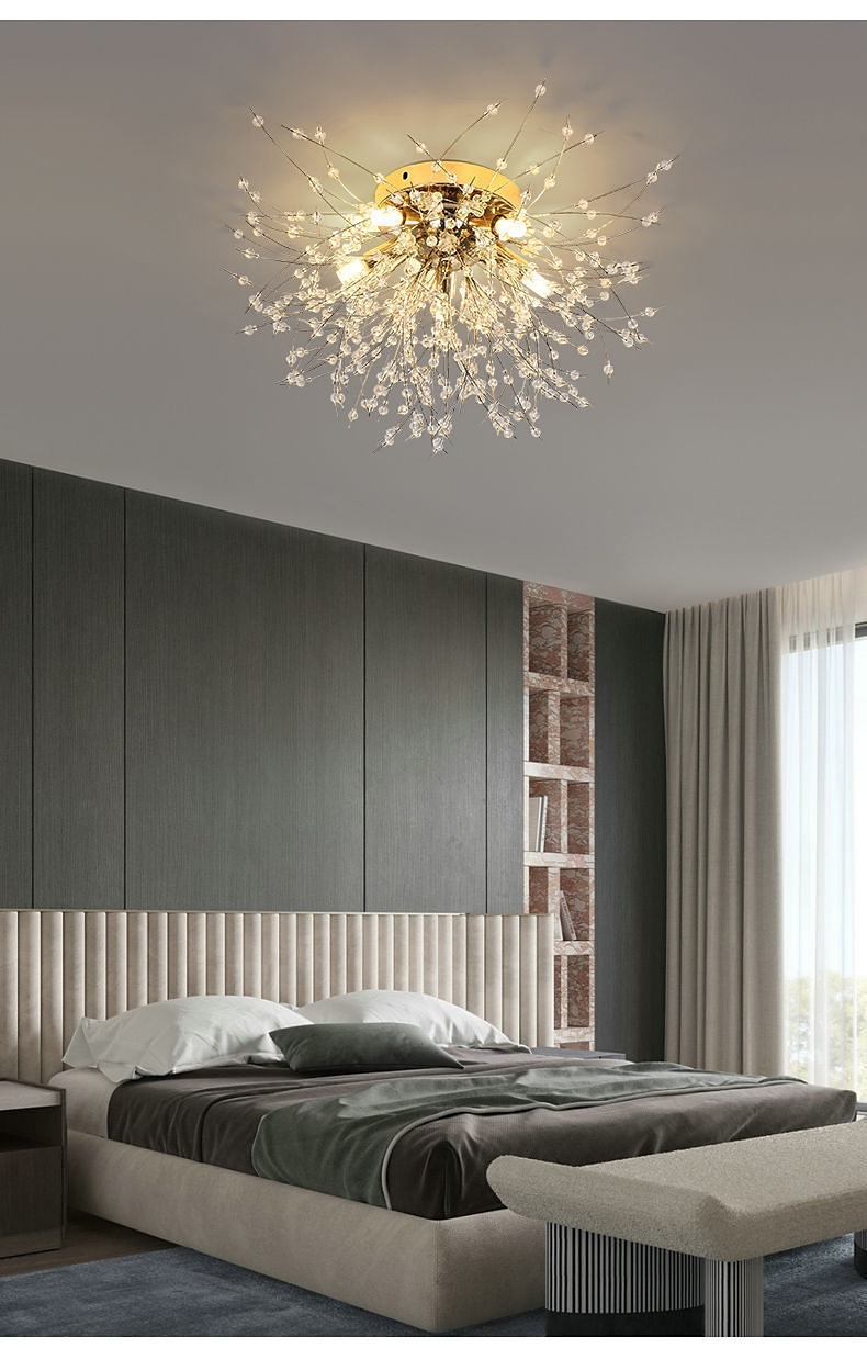 54/55/56/58 cm Firework Design Flush Ceiling Light LED Metal Modern Style Floral Style Geometrical Electroplated Nordic Style 220-240V 2025 - $151.99 –P1