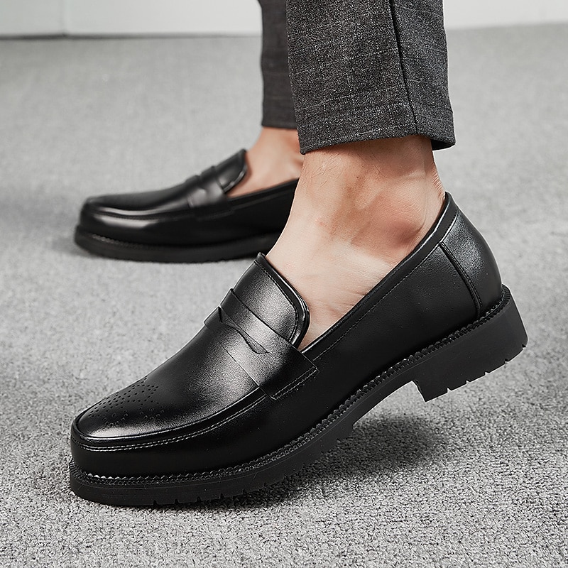 herrekjole penny loafers & slip-ons pluss størrelse vintage business casual fest & kveld loafers svart brun høst vinter 2025 - $64.99 –P7