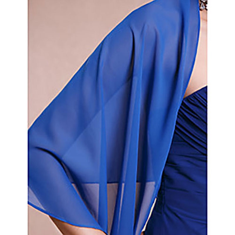 châles sans manches en mousseline de soie mariage / soirée de fête / châle décontracté&amp; écharpe / écharpe pour invités de mariage / écharpe pour femme avec drapé / uni de 2025 ? $20.99 –P4