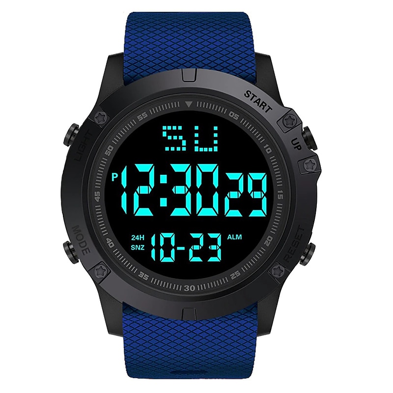 Men Digital Watch Multifunction Military Outdoor Sports Wristwatch Luminous LED Digital Watch Big Dial Waterproof Rubber Strap Electronic Watch For Student Kids 2025 - $13.99 –P15