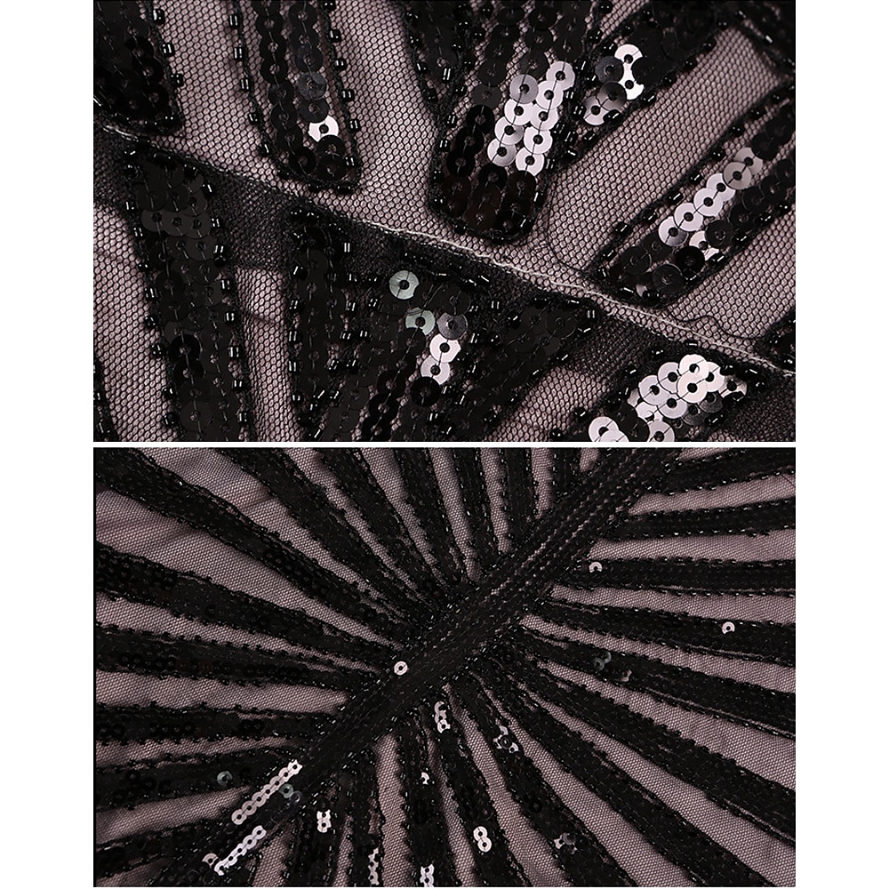 Anni Ruggenti Anni 1920 Abito da cocktail Abito Flapper Vestito Costume da festa Il grande Gatsby Paillettes Scollo a V Per donna Natale Halloween Capodanno Matrimonio Feste Ospite di nozze Adulti del 2025 a $57.99 –P8