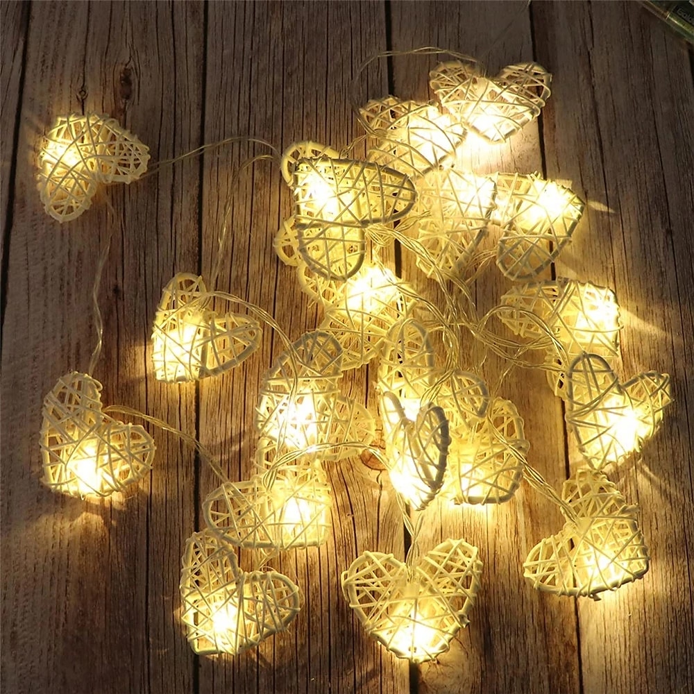 hartvorm led fairy lichtslingers 1.5 m-10leds 3m-20leds bruiloft verjaardagsfeestje kerst decoratie lamp batterij of usb powered 2025 - $10.49 –P5