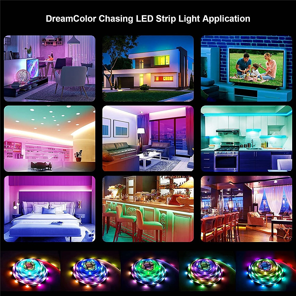 RGBIC Addressable LED Strip Light 10m 32.8FT Dream Color APP Control USB Music Sync Color Changing for Party Holiday Bedroom 2025 - $27.99 –P4