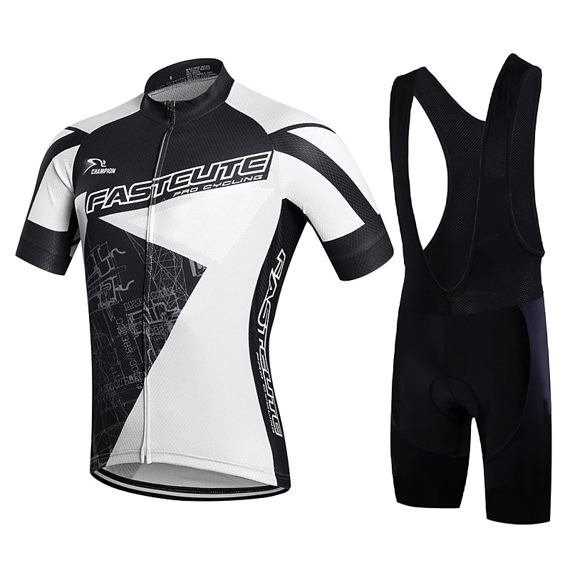 21Grams Herren Radtrikot mit Radhose kurz Trägern fahrradbekleidung set Kurzarm MTB Mountain Rennrad Weiß Grün Gelb Modisch Übergröße Fahhrad Sportkleidung 3D-Pad Atmungsaktiv Rasche Trocknung Tasche 2025 - $41.99 –P10