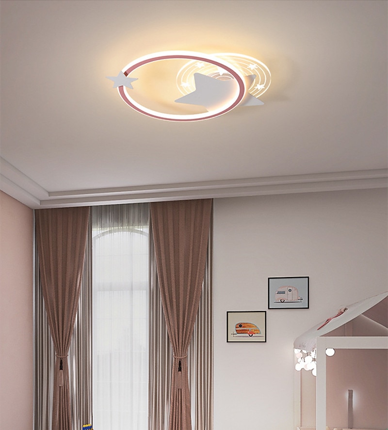rund stjerne taklampe barneromslampe led soveromstaklampe nordisk stuelampe 2025 - $253.79 –P4