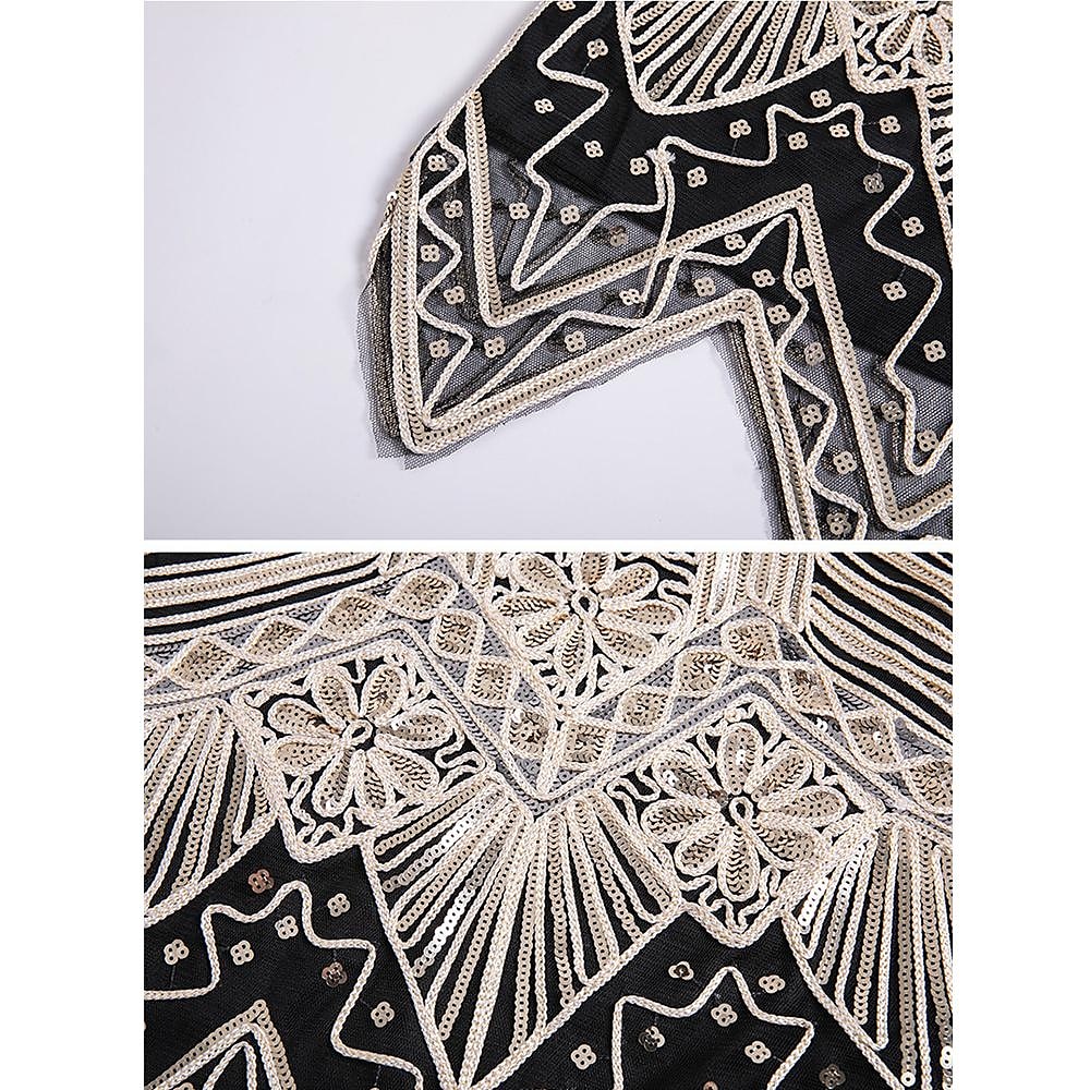 الهدر 20S عشرينيات مصغرة فساتين اللباس الزعنفة فستان حفلة عيد الميلاد بلا أكمام غاتسبي العظيم تشارلستون V رقبة ملابس تنكرية نسائي حفلة تخرج / حفلة موسيقية / حفلة رقص حفلة ليلية مناسب للحفلات 2026 - $34.99 –P8