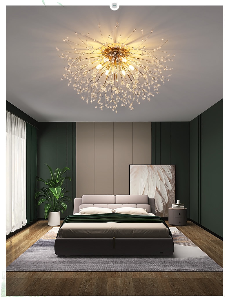 54/55/56/58 cm Firework Design Flush Ceiling Light LED Metal Modern Style Floral Style Geometrical Electroplated Nordic Style 220-240V 2025 - $151.99 –P3