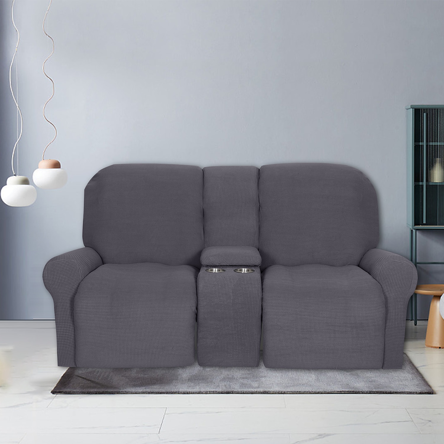 Fundas elásticas para sillón reclinable color burdeos, funda para sofá de dos plazas con consola central, funda para sofá reclinable con bolsillo lateral (funda para 3 reposabrazos, 3 respaldos, 2 2025 - $107.99 –P6