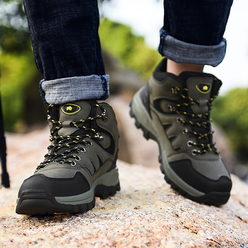 Spring Boots Men Leather Ankle Boots Men Shoes Outdoor Military