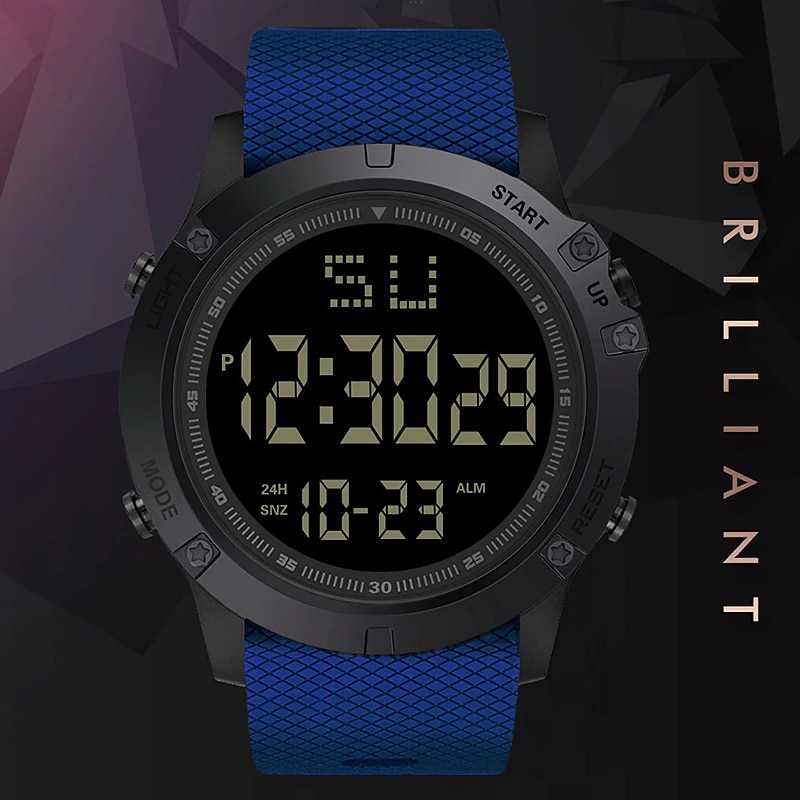 Men Digital Watch Multifunction Military Outdoor Sports Wristwatch Luminous LED Digital Watch Big Dial Waterproof Rubber Strap Electronic Watch For Student Kids 2025 - $13.99 –P8