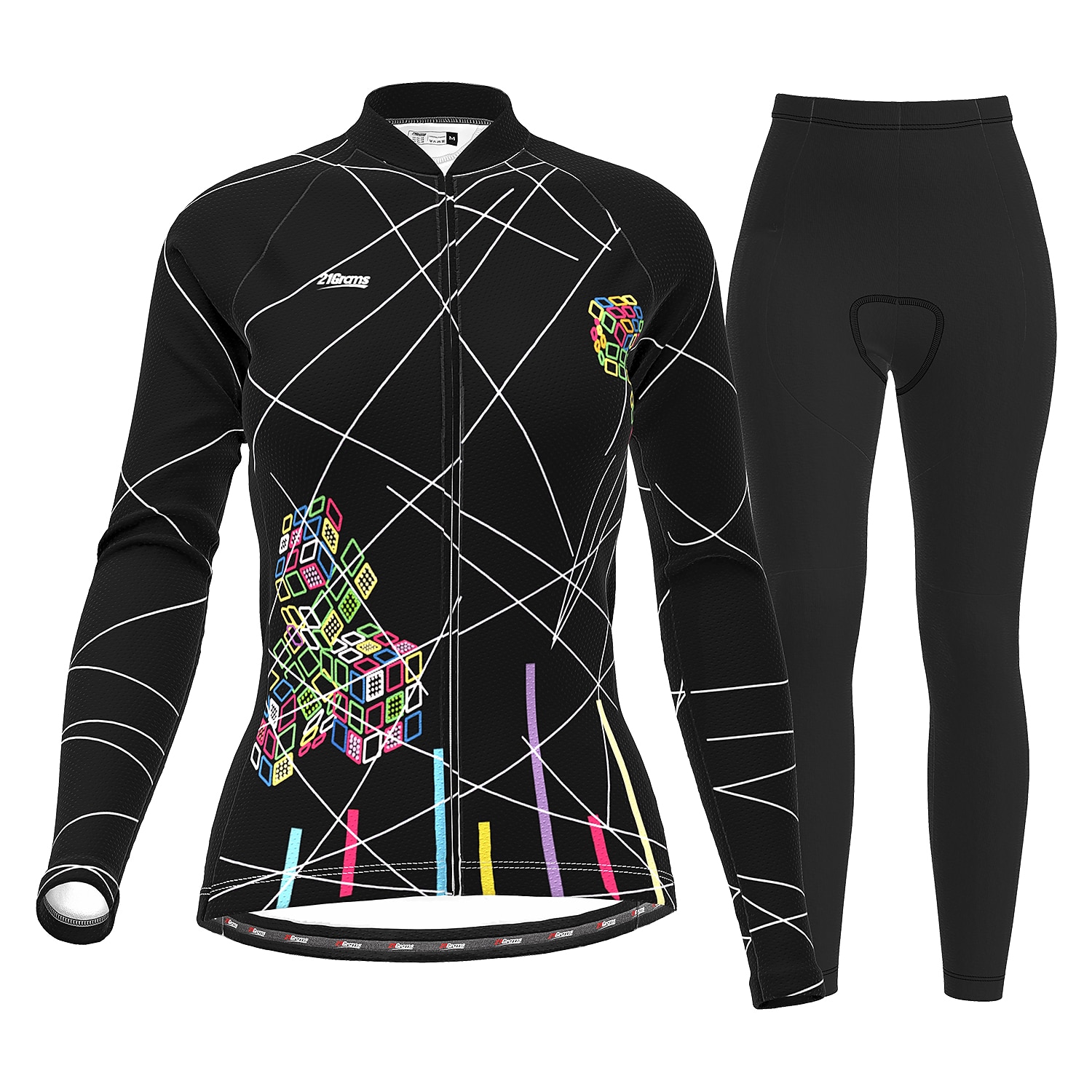 Per donna Manica lunga Maglia con pantaloni da ciclismo Gonna da ciclismo Estate Licra Poliestere Verde Nero Viola Divertente Bicicletta Completo tuta Pad 3D Traspirante Resistente ai raggi UV del 2025 a $51.99 –P2