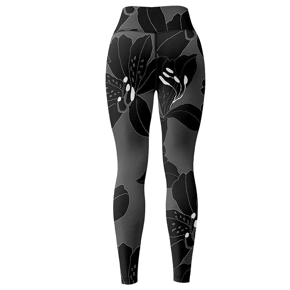 Dámské Legíny Sports Gym Leggings Kalhoty na jógu Spandex Černá Oříznuté legíny Květiny Zaštíhlující Butt Lift Oblečení Oblečení Jóga Zdatnost Cvičení v tělocvičně Běh / Vysoká pružnost / Sportovní 2026 - $18.99 –P5
