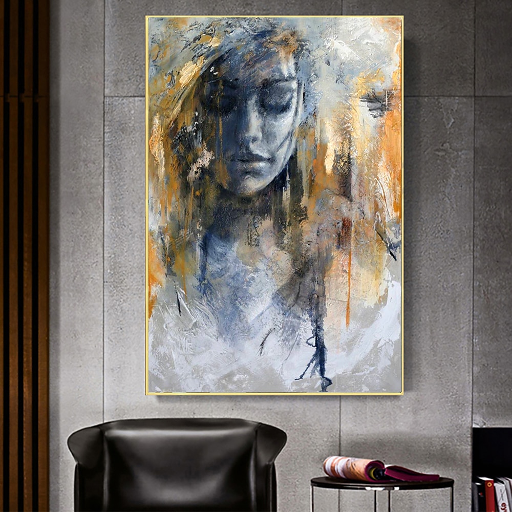 Contemporary Art Figures Painting Handpainted painting on Canvas Wall Art  Painting (Without Frame)