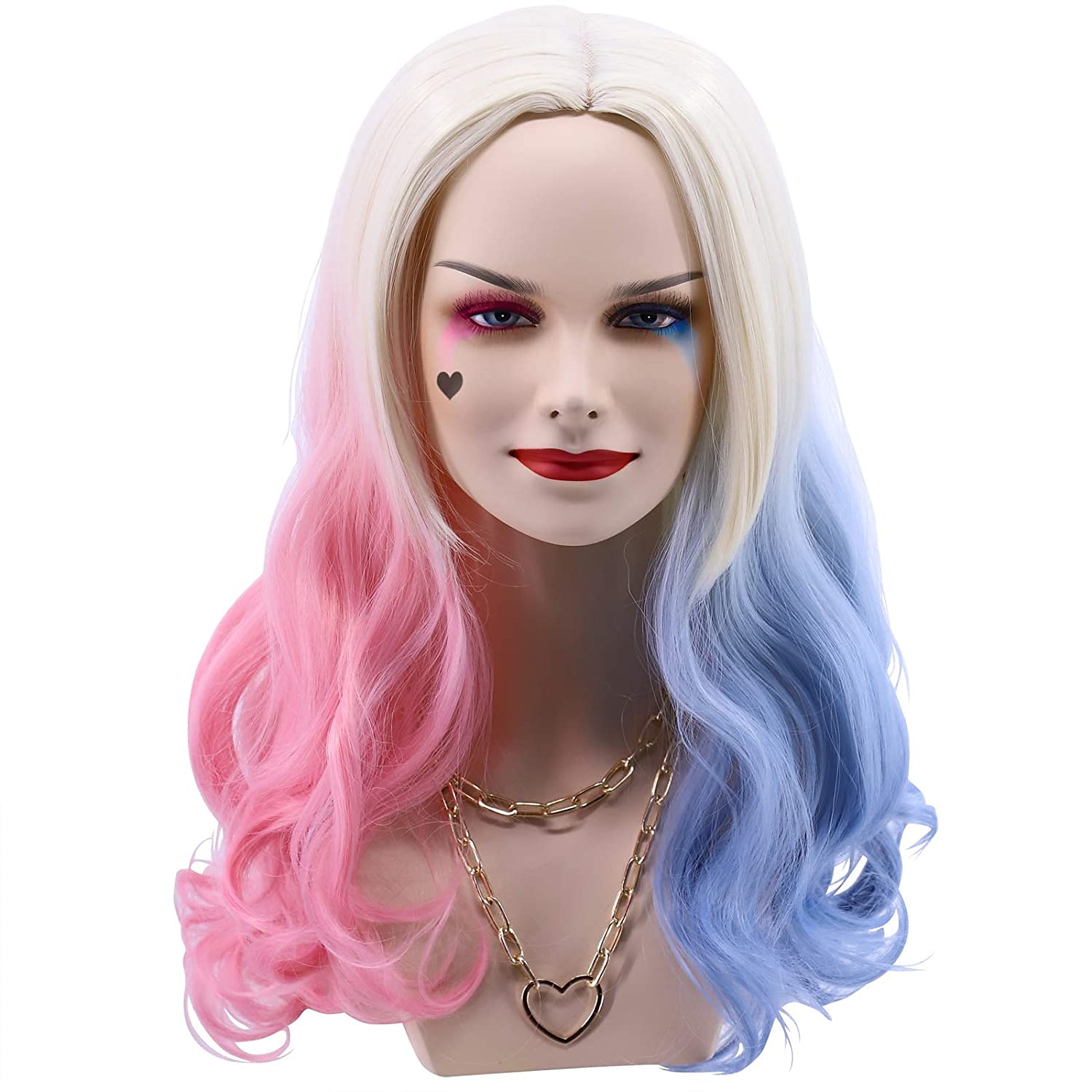 parrucca cosplay harley quinn cfalaicos ondulata lunga tintura colore rosa blu per le donne parrucche del partito parrucche di halloween del 2025 a $32.99 –P3