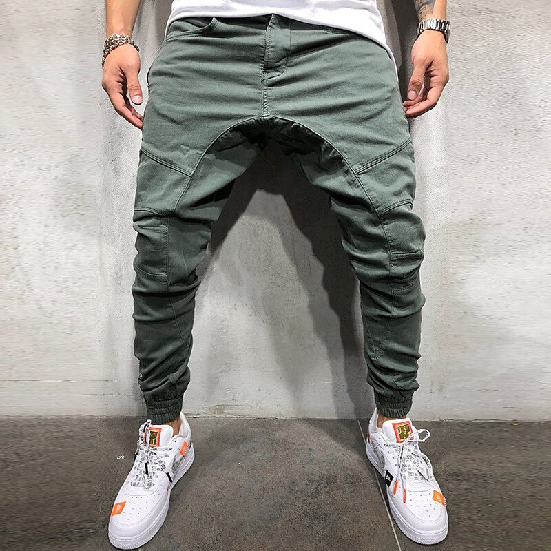 Men's Cargo Pants Trousers Track Pants Jogging Pants Outdoor Athleisure Daily Sports Soft Comfortable Pocket Drawstring Elastic Waist Plain Full Length Fashion Casual Activewear Black Khaki 2025 - $21.99 –P1
