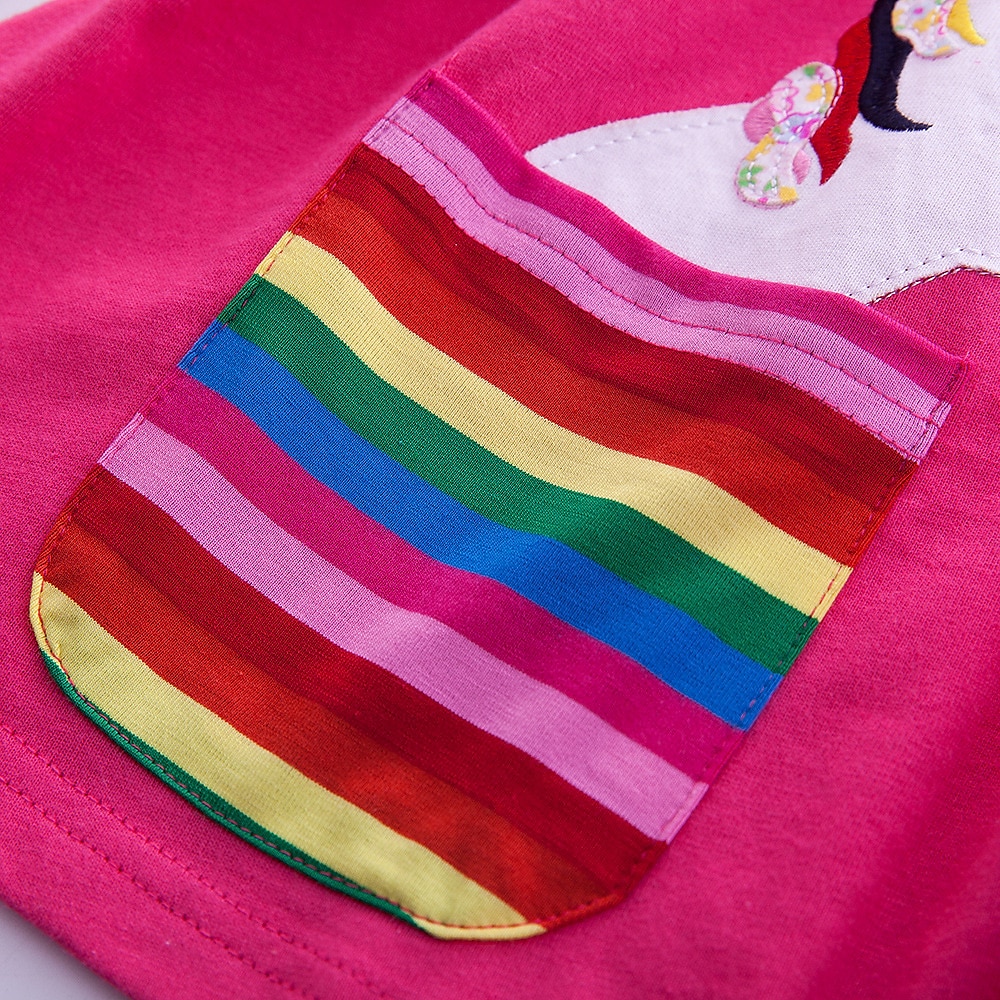 Kinder Wenig Mädchen Kleid Einhorn Regenbogen Blume Tier T Shirt Kleid Zeichentrickfilm Mit Taschen Druck Blau Gelb Fuchsie Übers Knie Langarm Aktiv Freizeit Kleider Normale Passform 2-8 Jahre 2025 - $13.99 –P5