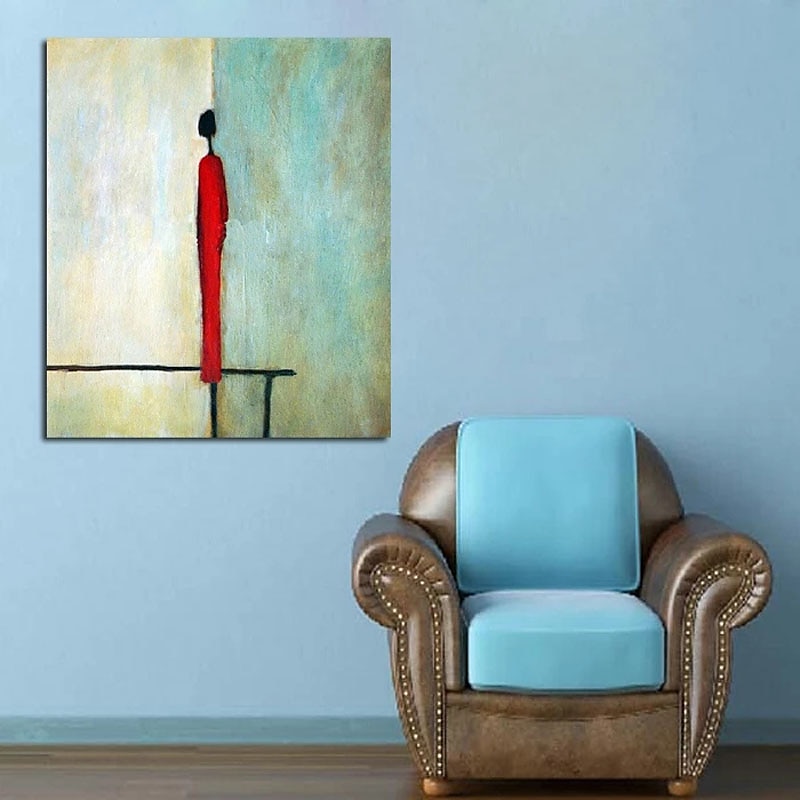 Ölgemälde handgemachte handgemalte Wandkunst abstrakte einzelne Mannfigur Heimtextilien Dekor gerollte Leinwand kein Rahmen ungedehnt 2025 - $97.99 –P6