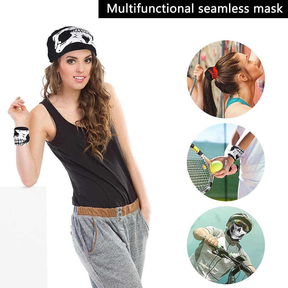 Cycling Face Mask Cover Headwear Neck Gaiter Neck Tube Scarf Halloween UV Sun Protection Windproof Fast Dry Quick Dry Bike / Cycling American flag 108 Ghost head Winter for Men's Women's Motobike 2025 - $6.49 –P4