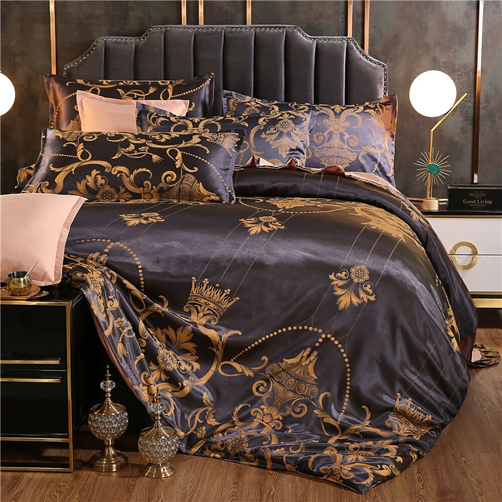copripiumino in raso di seta set di biancheria da letto copripiumino con 1 copripiumino o copriletto ， 1 lenzuolo ， 2 federe per matrimoniale / matrimoniale / king (1 federa per doppia / singola) del 2025 a $53.99 –P14