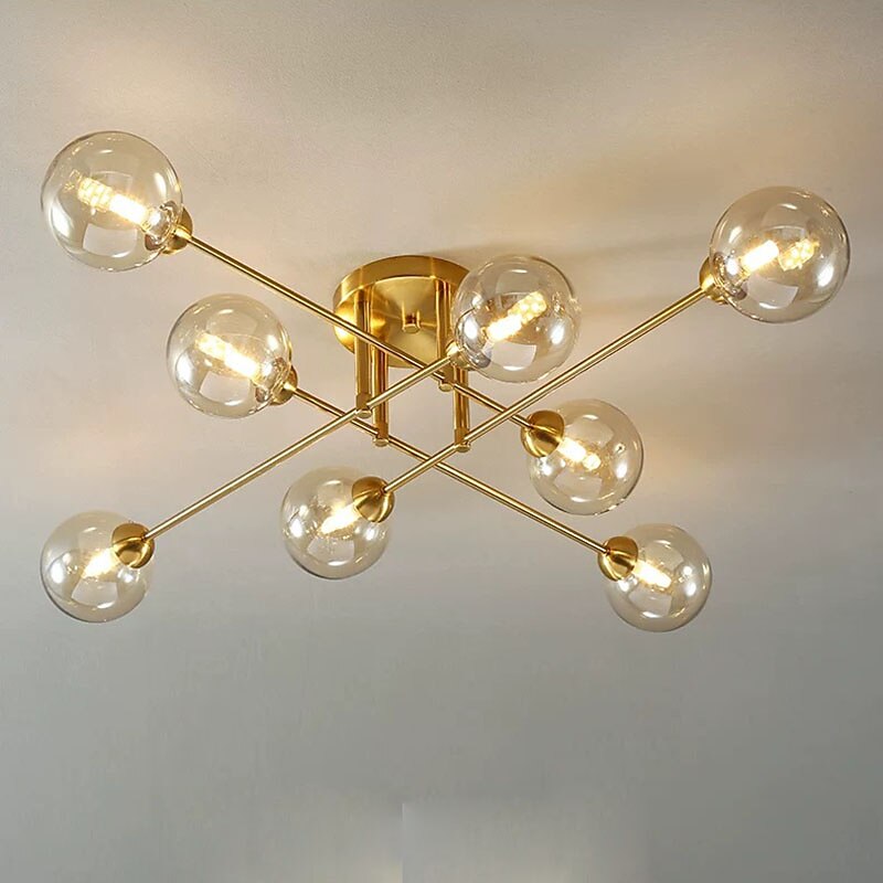 2025年 96cm　ランタン　デザイン　フラッシュシーリング　ライト　LED　シャンデリア　金属電気メッキ　モダン　220-240v　ペンダント　ライト　寝室　ベッドサイド　ランプ　暖かい　シンプル　雰囲気  コレクション – $634.49 -P6