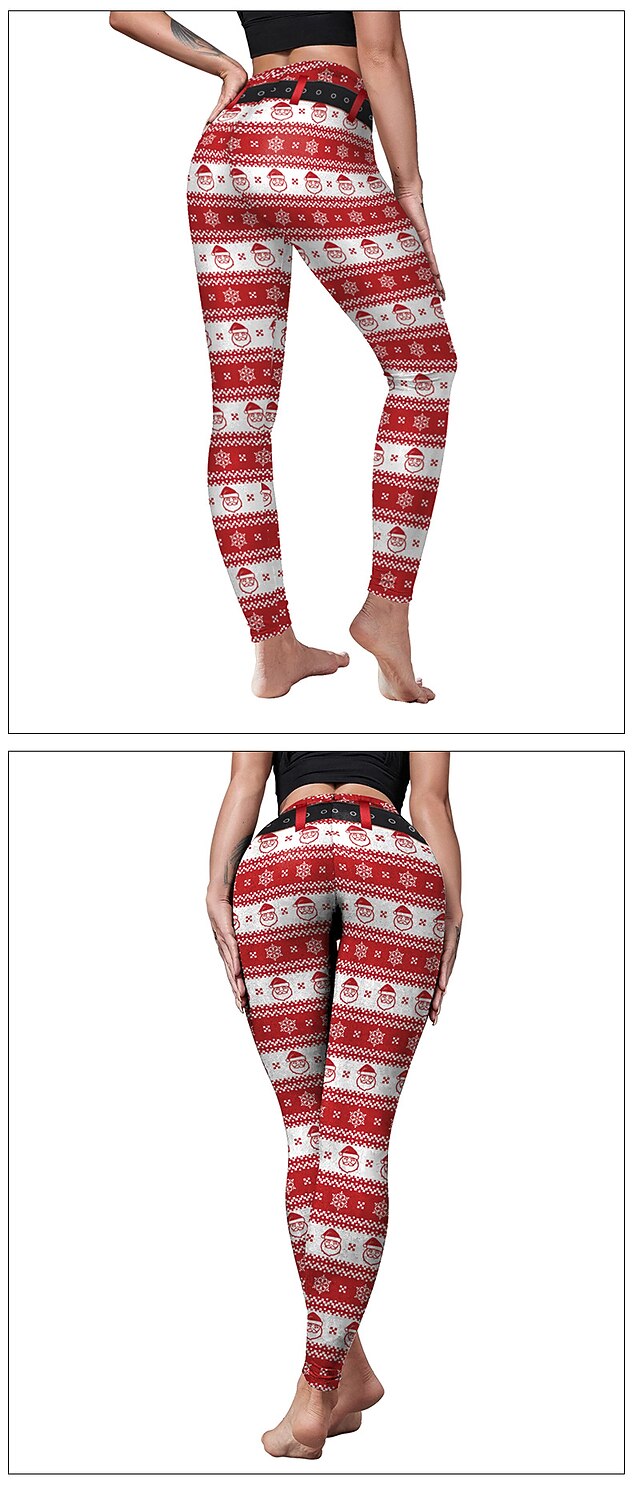 Vánoční dámské jógové kalhoty, zvednutí hýždí, kontrola břicha, vysoký pas, posilovna, cvičení, běh, fitness, zkrácené legíny, sportovní oblečení 2025 - $18.99 –P1