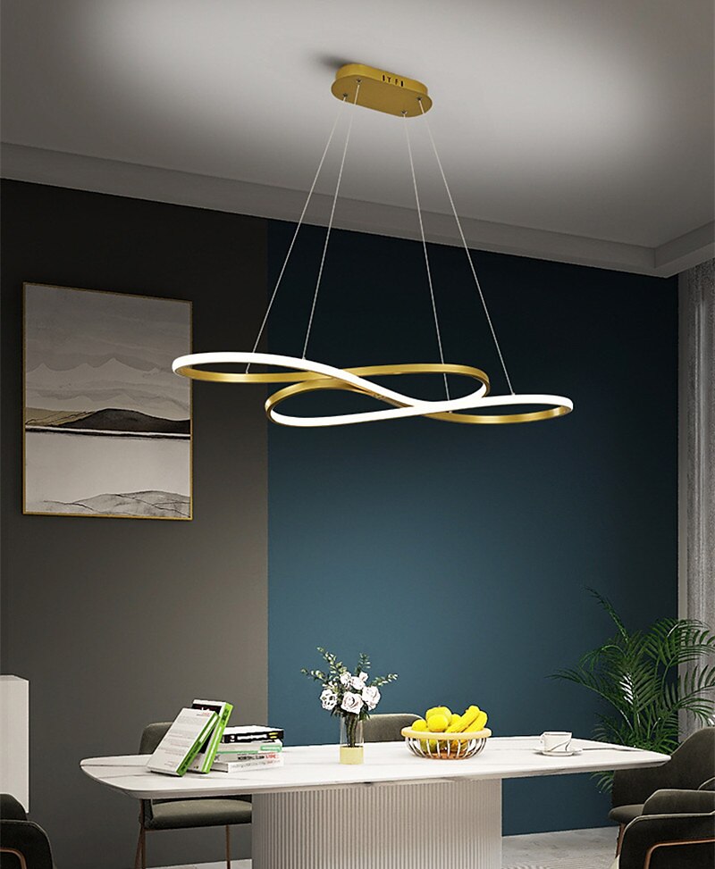 Lampadario design singolo 100 cm metallo stile artistico stile moderno elegante finiture verniciate led moderno 220-240v del 2025 a $515.99 –P5