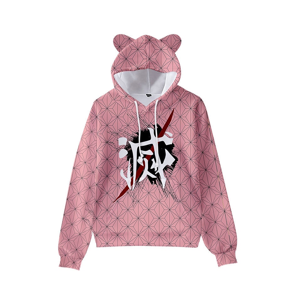 Kamado Nezuko Hoodie Anime Cartoon Anime 3D 3D Cat Ear Harajuku For Boys Girls' Kid's Back To School 3D Print 2025 - $24.99 –P6