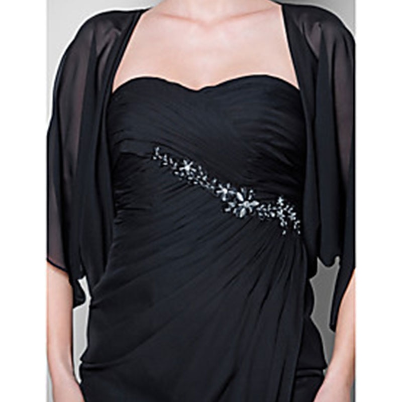 Sjalar Kvinno Wrap Bolero Skaka Kappor  Jackor Elegant Solskydd 3/4 Lång Ärm Chiffon Bröllops Gäst Wraps Med Ren Färg För Bröllop Vår klä dig för att imponera 2025 - $29.99 –P5