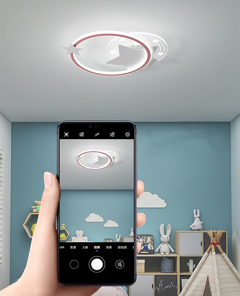 rund stjerne taklampe barneromslampe led soveromstaklampe nordisk stuelampe 2025 - $253.79 –P7