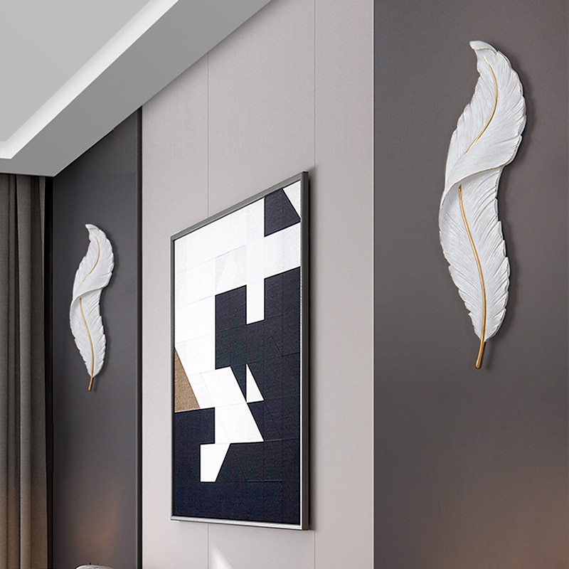 lightinthebox 1 luce 65 cm applique da parete a led design a forma di piuma applique da parete moderna in stile lusso camera da letto sala da pranzo applique da parete in resina 110-120 v 220-240 v del 2025 a $381.69 –P10