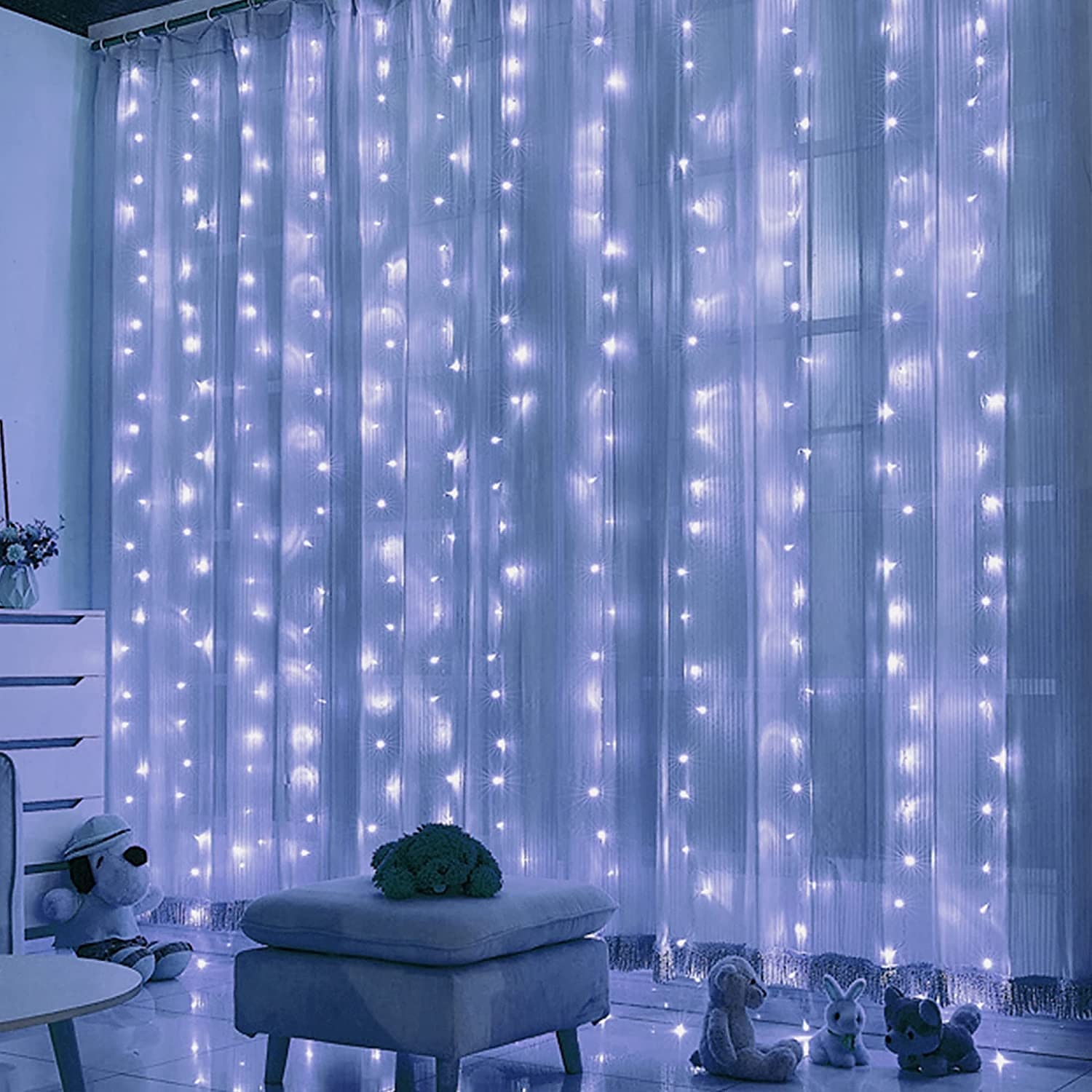 LED Window Curtain String Lights 3x3m Wedding Decoration 300 LEDs with 8 Lighting Modes Christmas Fairy Lights Home Décor Lights for Wedding Bedroom Party Garden Patio 2025 - $16.49 –P3