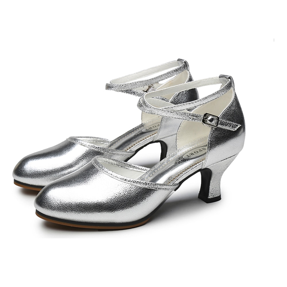 pantofi negri de dans latino pentru femei – pantofi confortabili de sală cu toc mic, cu bretele încrucișate la glezne – încălțăminte profesională de performanță și antrenament 2025 - $42.99 –P2