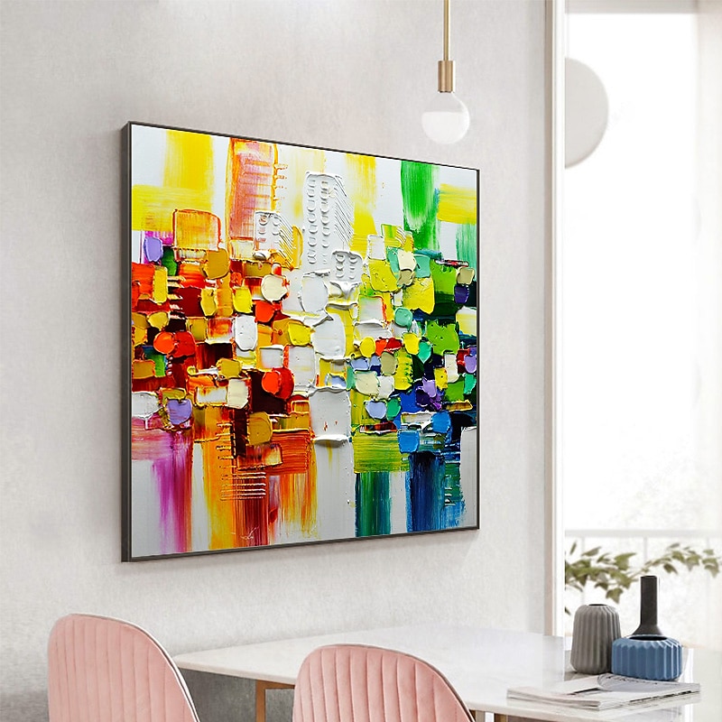 Pintura al óleo hecha a mano lienzo arte de la pared decoración paleta cuchillo pintura color fantasía para decoración del hogar enrollado sin marco pintura sin estirar 2025 - $131.99 –P3