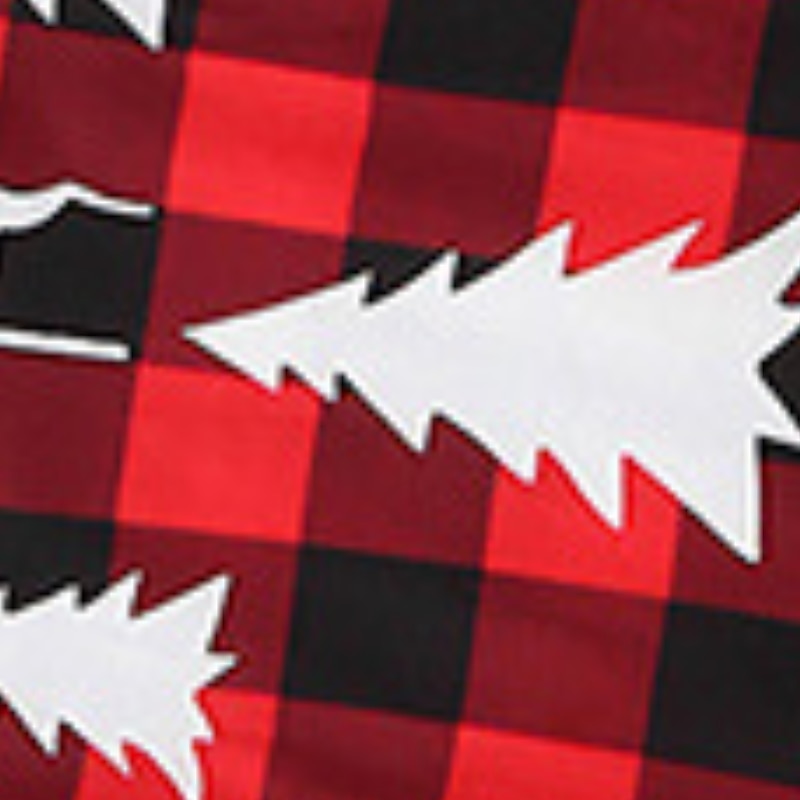 2025年 ファミリールック クリスマスファミリーパジャマ パジャマ チェック レタード スポーツ プリント ルビーレッド 長袖 ベーシック マッチング衣装  コレクション – $31.99 –P7