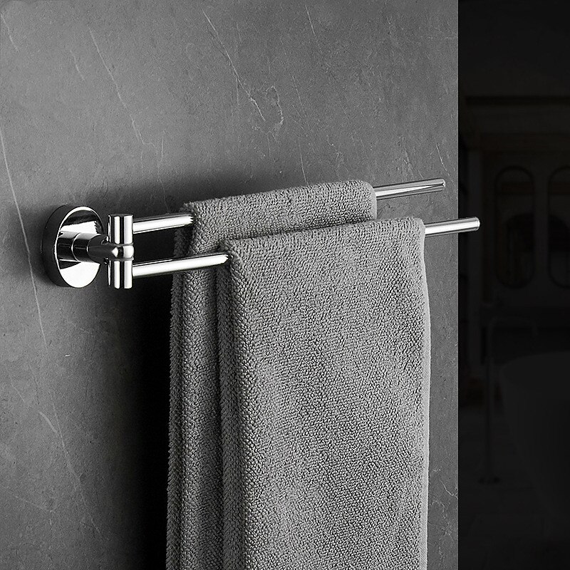 Towel Bar Foldable Bathroom Shelf Multilayer Contemporary Brass and Zinc Alloy Bathroom 2 Rods Wall Mounted 2025 - $84.99 –P2