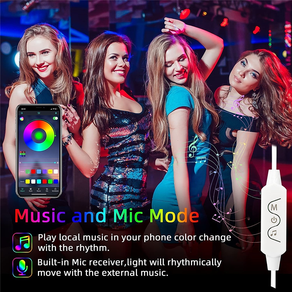 RGBIC Addressable LED Strip Light 10m 32.8FT Dream Color APP Control USB Music Sync Color Changing for Party Holiday Bedroom 2025 - $27.99 –P3