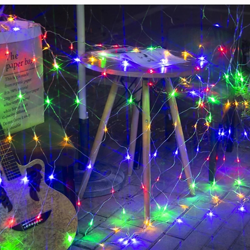 2025年 LEDネットストリングライトip656mx4m 3mx2mLedフレキシブルネットフェアリーストリングライト880led200ledメッシュストリングライトガーデンヤード用カラフルな装飾euusukプラグac110v220v 230v  コレクション – $13.99 –P9
